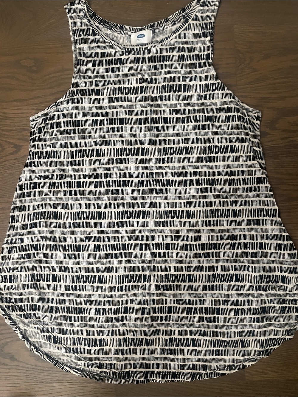 Old Navy Black and White Textured Stripe Tank